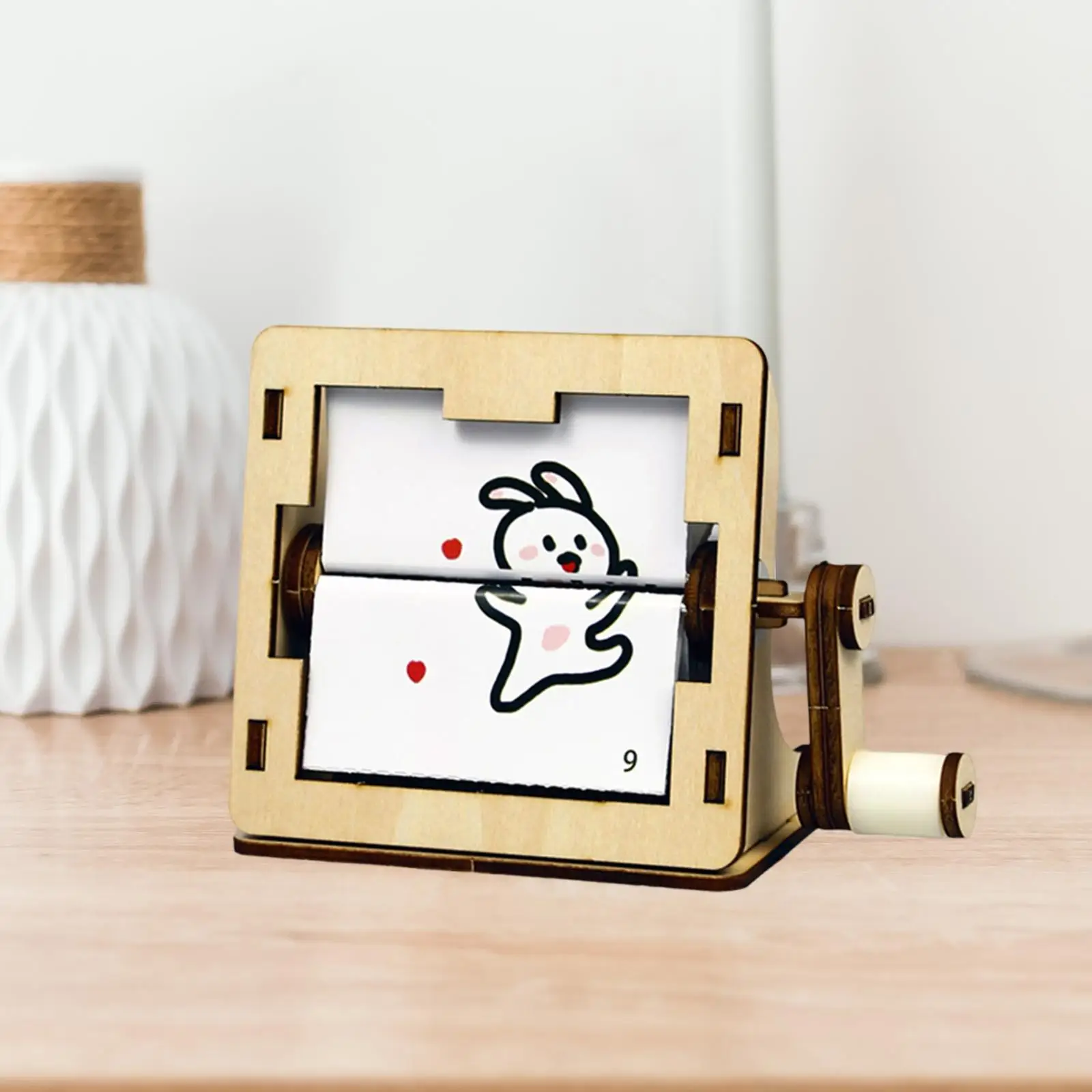 

Hand Cranked Animation Machine Model Creative Wood Craft Kit Educational Learning Toy for Kids Classroom