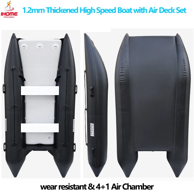 1.2mm Thickened High Speed Boat with Air Deck Set 4+1 Air Chamber LUYA Fishing Platform Flathead Pontoon Inflatable Boats