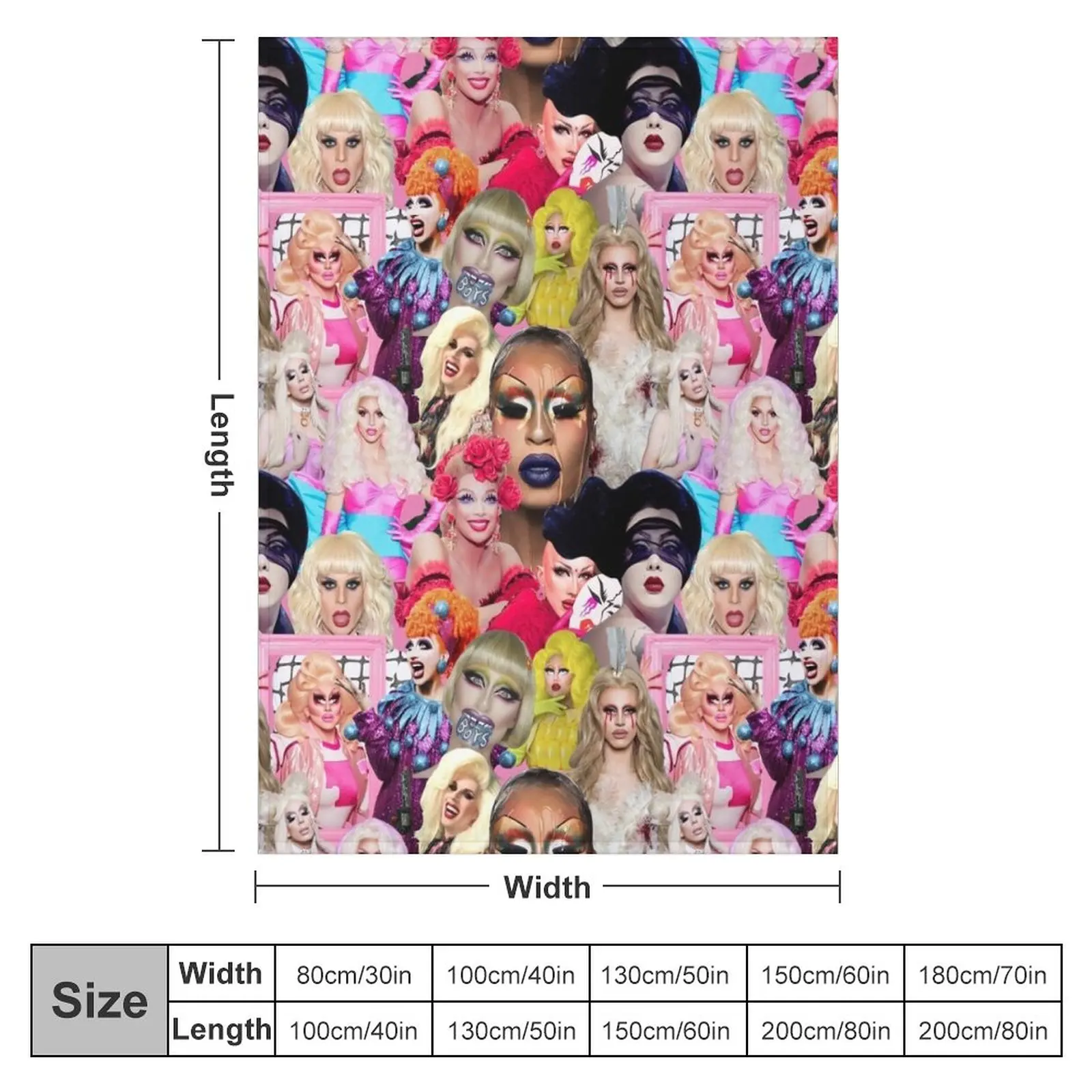 rupaul drag race collage Throw Blanket Shaggy Blanket Designer Blankets wednesday