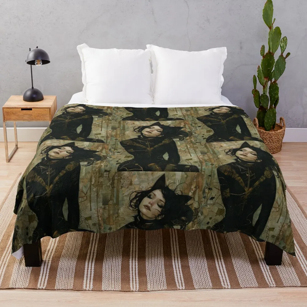 Feline Female Throw Blanket christmas gifts Decorative Sofa Blankets