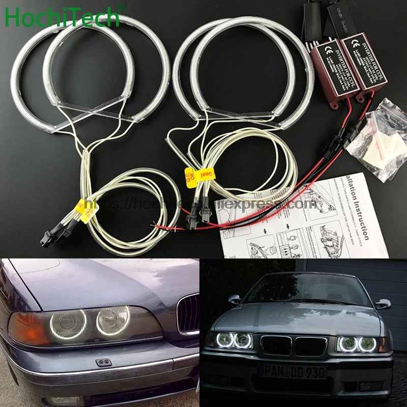 

WHITE 6000K CCFL Headlight Halo Angel Eyes Kit Angel Eyes Light HochiTech for BMW E36 E38 E39 E46 3 5 7 Series Xenon Headlight