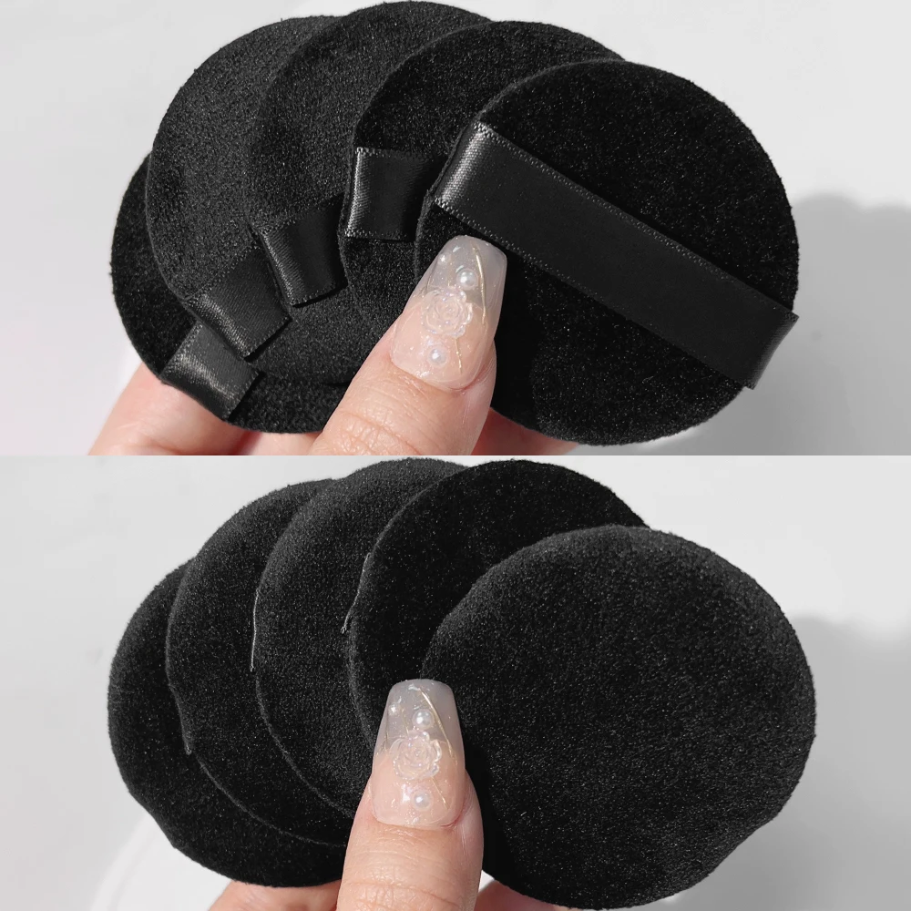 Black Velet Powder Puffs with Box Ultra-Thin Wet Dry Use Loose Powder Pressed Powder Puff BB Cream Foundation Soft Makeup Sponge