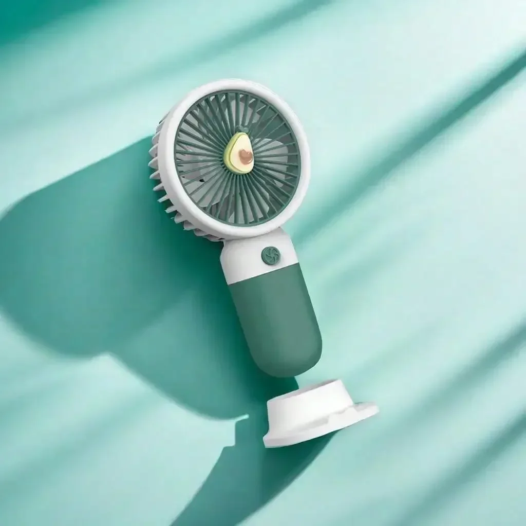 Portable handheld small fan cute color collision with cell phone holder student gift desktop usb charging fan