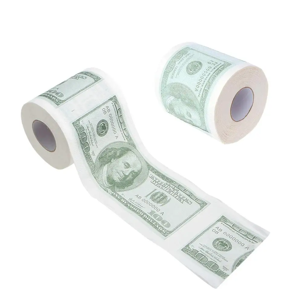 1~8PCS Funny One Hundred Dollar Bill Toilet Roll Paper Money Roll $100 Novel Gift Toilet Tissue Sanitary Paper Wood Pulp Paper