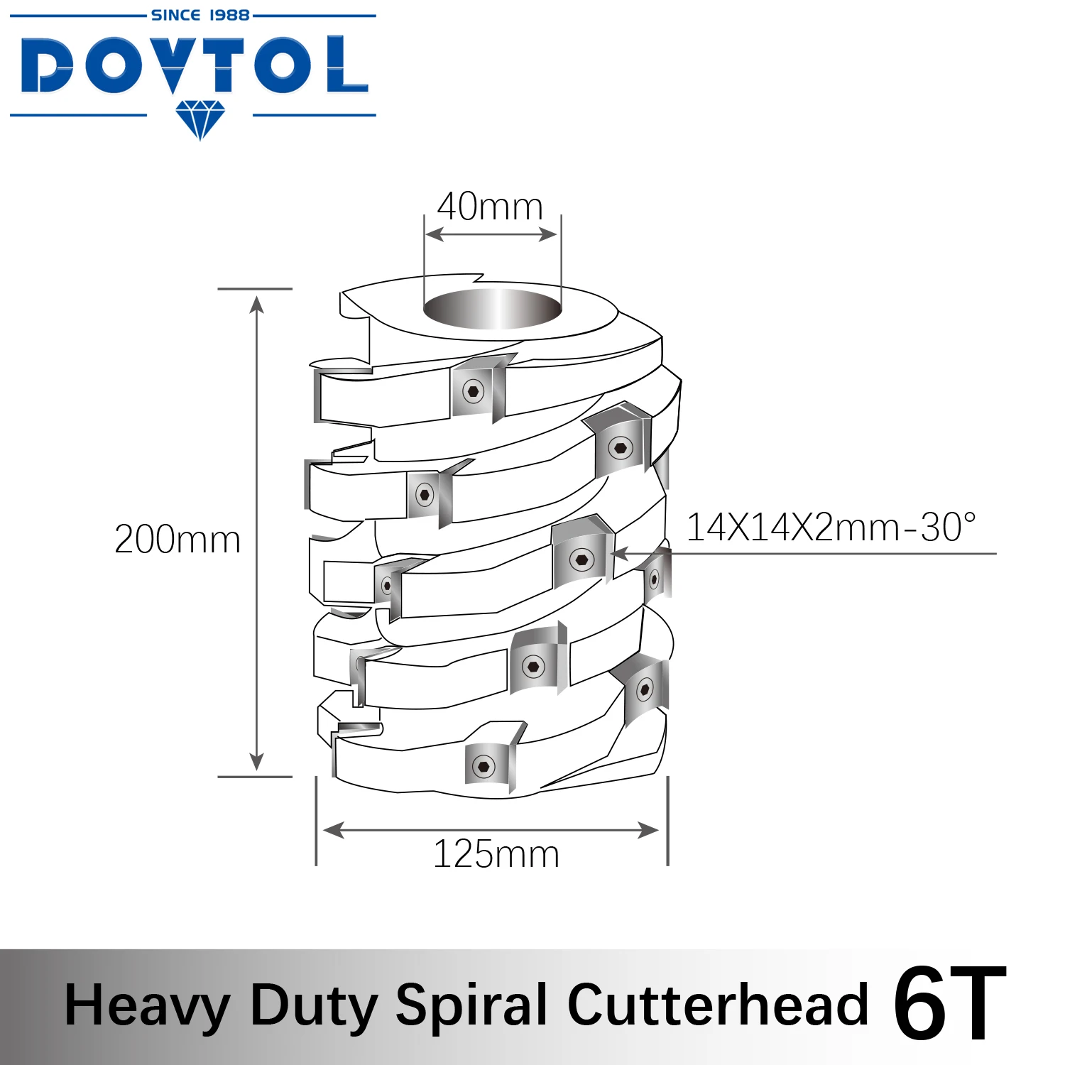 Helical Woodworking shaper knife shaft shear cut china factory heavy duty for planer wholesale wood spiral cutter head