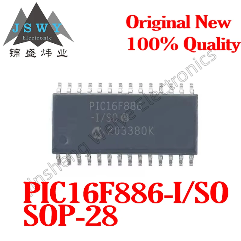 

(1/10PCS) PIC16F886-I/SO PIC16F886-I SOP-28 8KB Flash 368B RAM 256B EEPROM Microcontroller Chip
