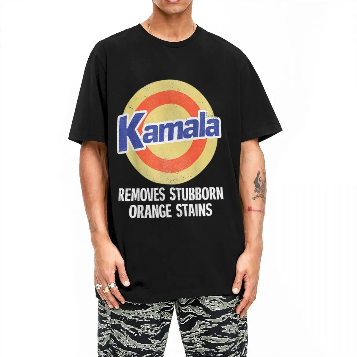 Kamala Harris 2024 Election Remove Stubborn Orange Stains T Shirts Men Cotton Fun T-Shirts Round Neck Tees Short Sleeve Clothing