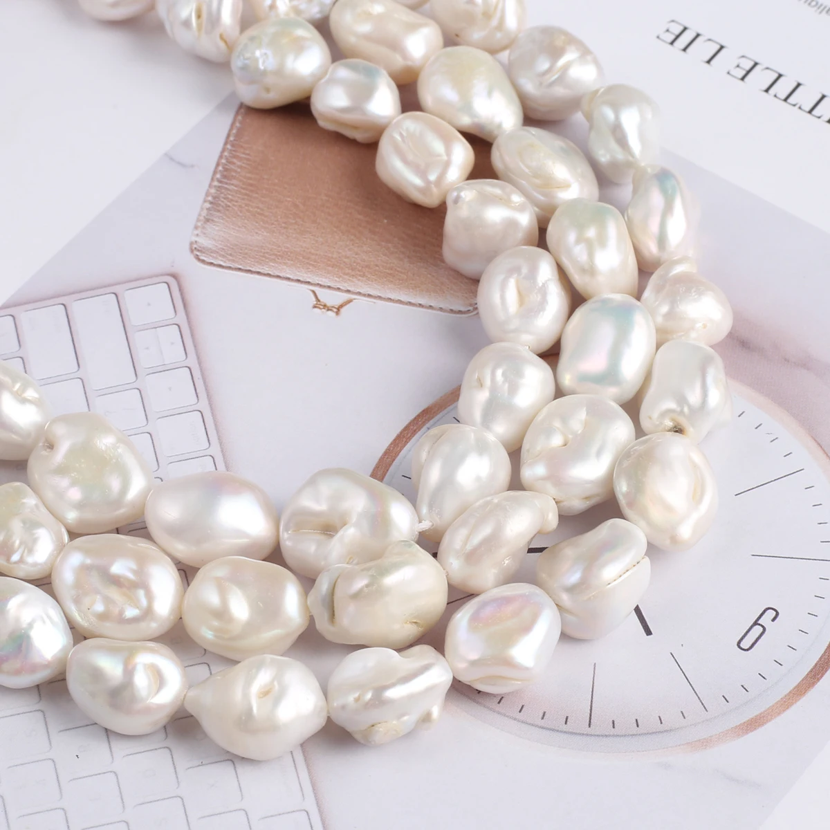 Natural Pearl Large Shaped Bead Exquisite Shape Elegant Appearance for DIY Jewelry Making Handmade Bracelet Necklace Length 36cm