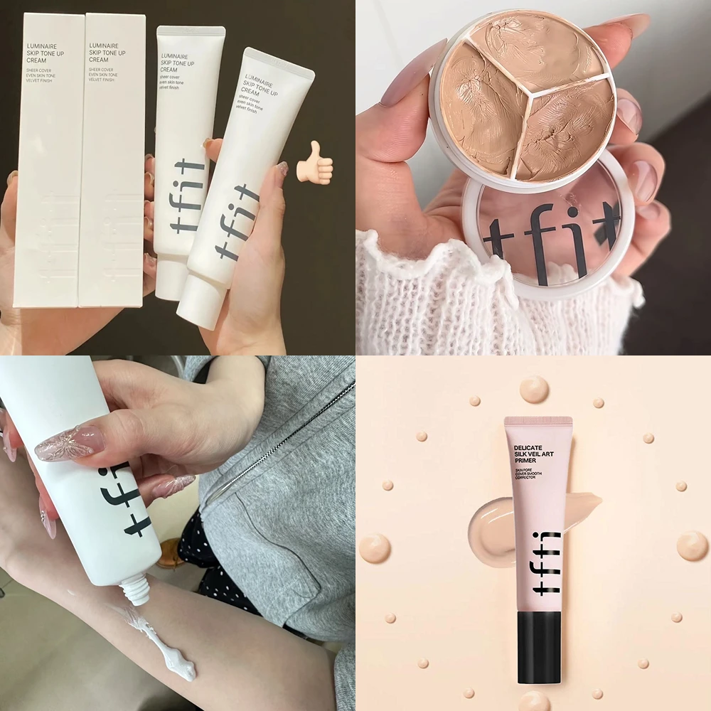 Corea TFIT Fondotinta per trucco viso Crema Primer Copertura dei pori Fondotinta per la correzione delle occhiaie schiarente e levigante