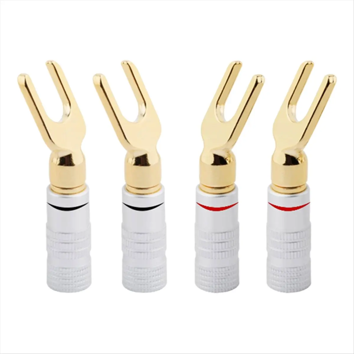 N14R Top 10Pcs Y/U Type Banana Plugs Speaker Audio Cable Wire Connector Screw Lock Fork Spade Plug Banana Connectors