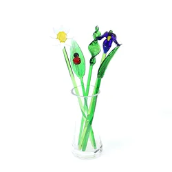 Fashion Murano Glass Flower Ornaments With Different Styles Leaf Christmas Wedding Favors Gifts Home Desktop Vase Decor Supplies
