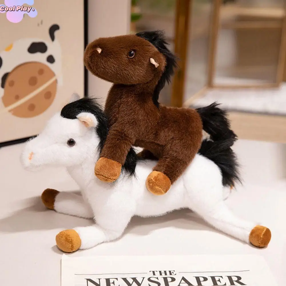 Caballo de simulación, caballo de simulación, juguetes de peluche, algodón PP, caballo realista, juguete de peluche, Animal relleno suave