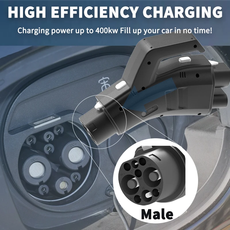 WUFEN 400A CCS2 to GB/T 400KW High-Power DC Adapter CCS2 Charging Station And GBT Car Connector for BYD JAC Zeekr And Other EVs