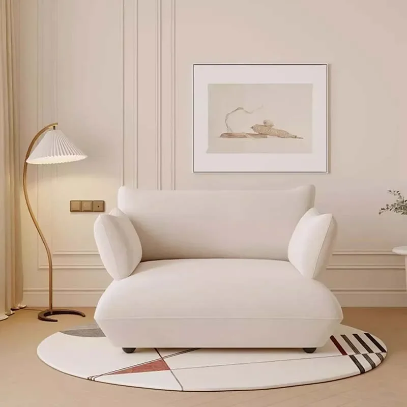 Cute White Living Room Chair Portable Fluffy Balcony Reading Chair Modern Minimalist Poltrona Camera Da Letto Hoime Decor