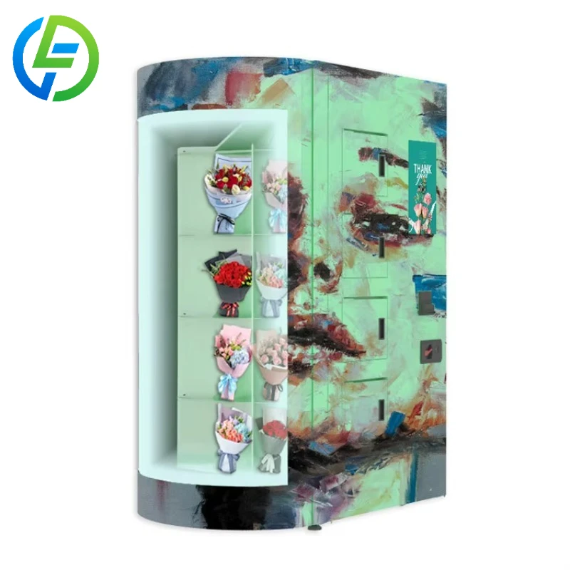 Customized Automated Distributor Fresh Flower Shop Bouquet Vending Machine With Refrigerated System and Humidifier