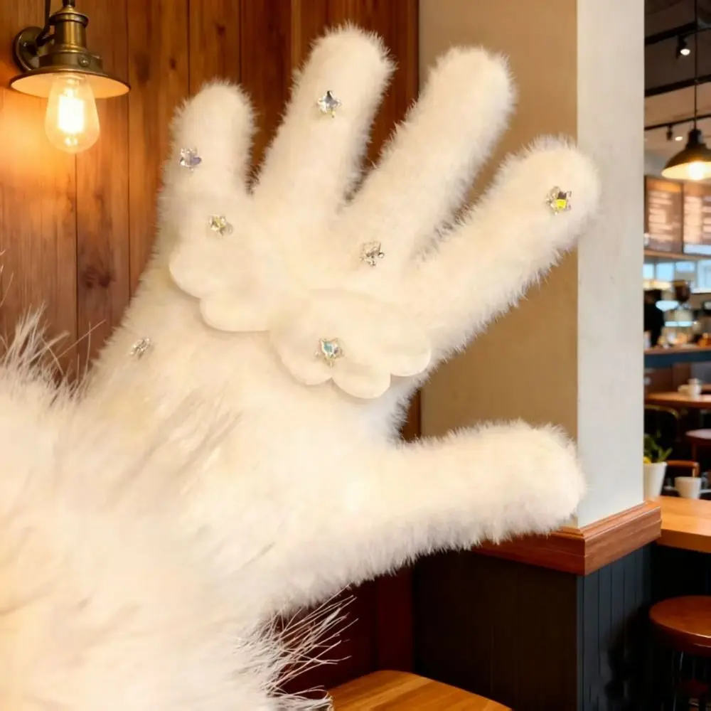 جديد المرجان المخملية المرجان المخملية قفازات الدراجات دفئا ستار قفازات دافئة يندبروف قفازات النساء