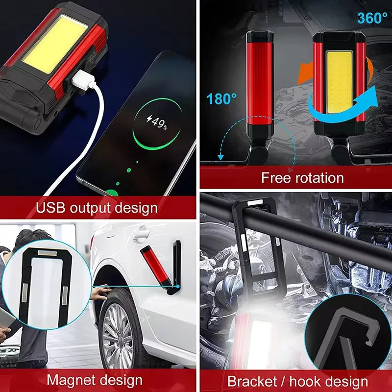 Car Detailing Tools USB Flashlight Inspection Light Car Paint Finish Lamp Scan Swirl Multifunction Auto Repair Working Lights