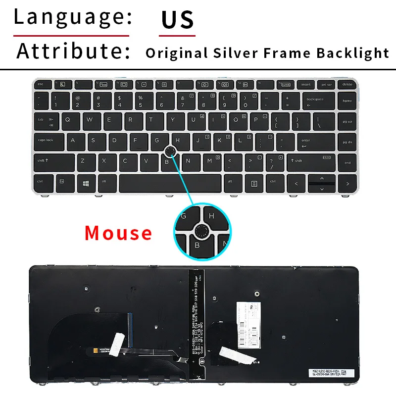 English Laptop Keyboard for HP for EliteBook 840 G3 745 G3 745 G4 840 G4 848 G3 836308-001 821177-001 US NSK-CY2BV