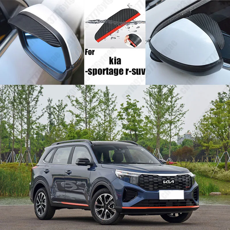 

For kia-sportage r-suv Car Rearview Mirror Rain Eyebrow Fiber Auto Rain Shield Rainscreen Reflector Rain Shield