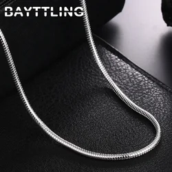 BAYTTLING 925 Sterling Silver 3MM 16/18/20/22/24 Inch Solid Snake Chain Necklace For Women Men Fashion Wedding Gift Jewelry