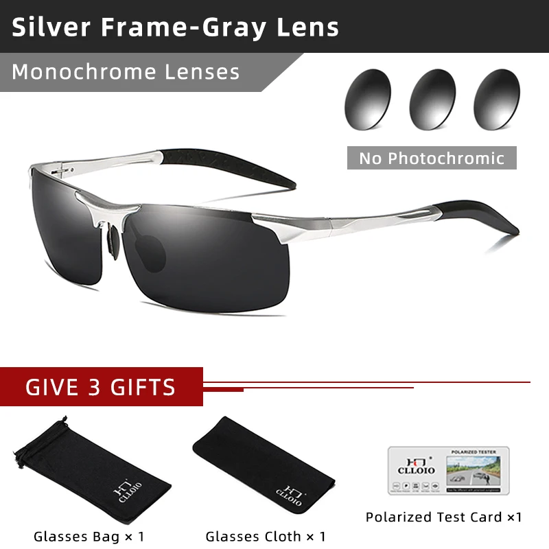 CLLOIO Aluminium Photochrome Sonnenbrille Männer Polarisierte Tag Nacht Fahren Chameleon Gläser Anti-Glare Ändern Farbe Sonnenbrille UV 6