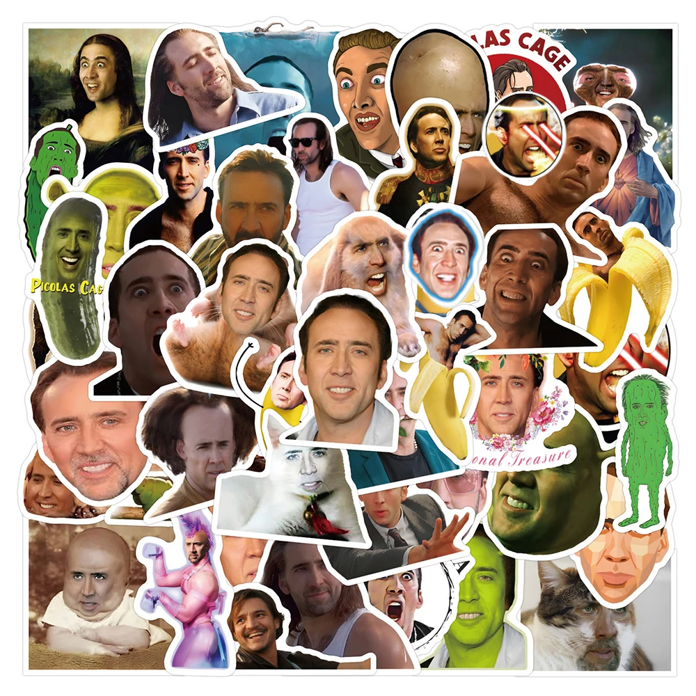 10/30/50PCS Funny Meme Stickers Nicolas Cage Cartoon Decals Decoration DIY Notebook Phone Bike Motorcycle Bicycle Waterproof Toy