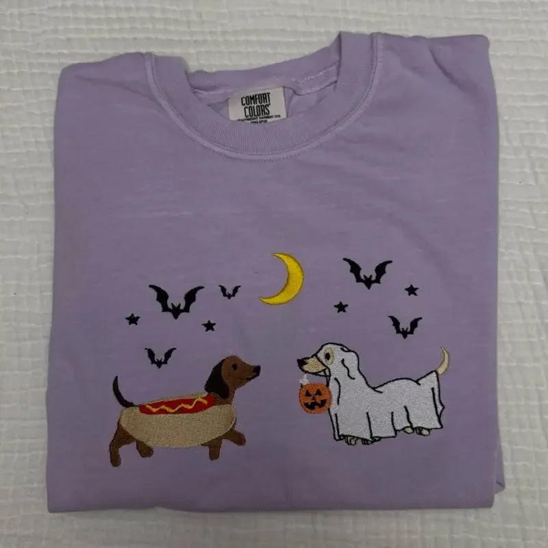 تي شيرت كلب حيوان مطرز برقبة دائرية وأكمام قصيرة للجنسين كاجوال قابل للتنفس ناعم كبير الحجم فضفاض مناسب ملابس خروج عصرية #4