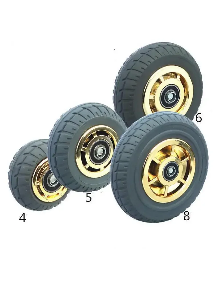 1 Pc 8 Inch Caster Heavy Duty Mute Wheel Phnom Penh Beacon Fire Rubber Single Flat Driver Pushing