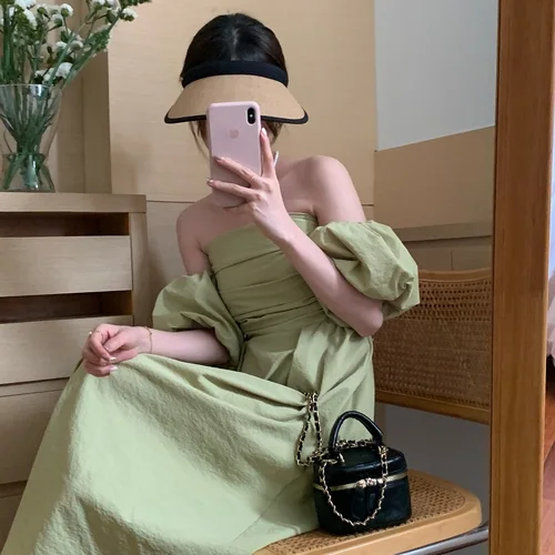 여름 드레스 여성 여름 드레스 반소매 슬림핏 폴리에스터 반소매 투웨이 어깨 드레스 드레스 여름 드레스 드레스  Best5