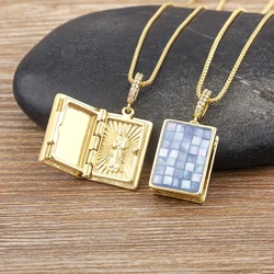 Nidin Christian Jesus Openable Necklace For Women Men Gold Plated Chain Choker Religion Put Photos Jewelry Prayer Baptism Gifts