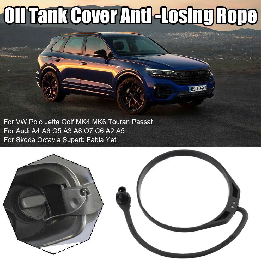 For VW Audi Car Fuel Tank Cap Anti Loss Fixed Traction Cord Rope Corroded Fuel Band Easily Not Tank Cap Buckle Traction Rop T9M9