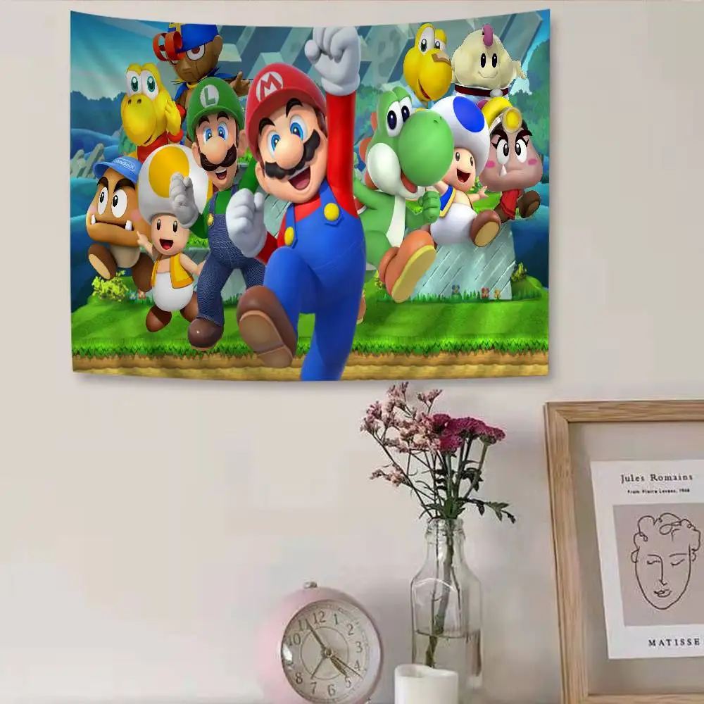 Game M-mario-O cartoon DIY Wall Tapestry for Living Room Home Dorm Decor Wall Art Decor
