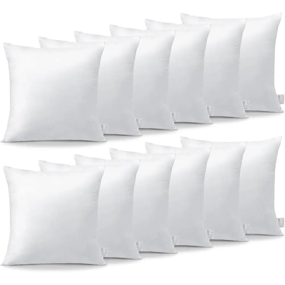 

12-Pack 18 Square Pillow Inserts, White, for Plump Decorative Cushions