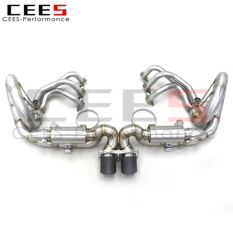 CEES SS304 Valved Sport Muffler Exhaust System For Porsche 911 991/991.1 GT3 4.0 2015-201 Engine Parts Racing Exhaust Manifold