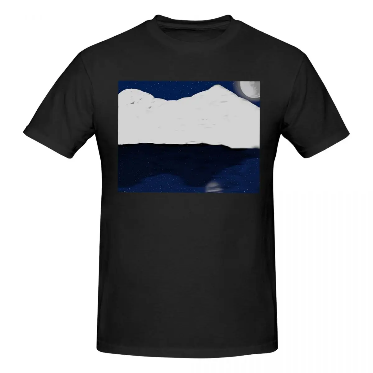 Shimmering Mountains Men T-Shirt Funny Plus Size T Shirts Men's Crew Neck Cotton Tees Short Summer Male