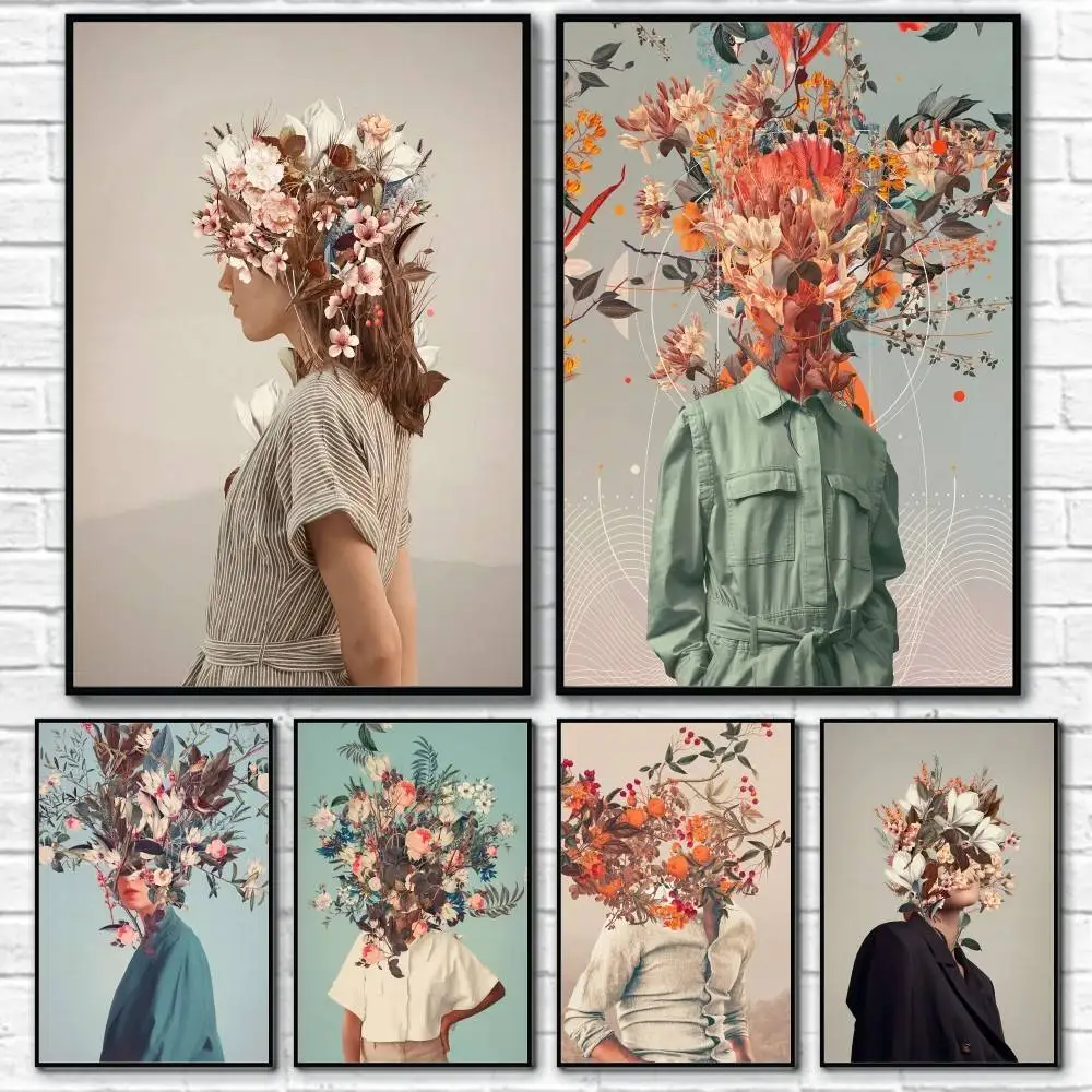 

Creativity Flower F-Frank MothS Poster Home Living Bed Room Bar Hallway Sticky Wall Art Printing Waterproof Aesthetic Decor