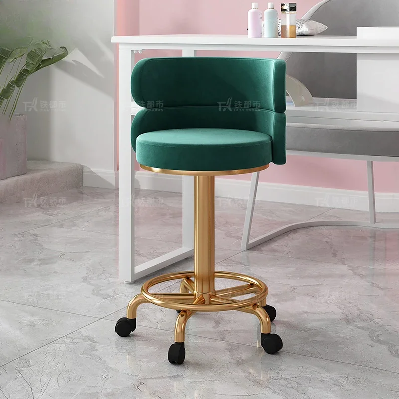 Dressing Table Chair Roller Skating Women Bedroom Luxury Nail Salon Customer Exclusive Princess Dressing Room Makeup Bench 스툴