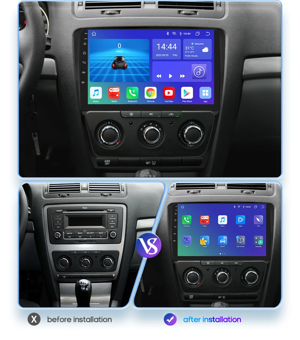 Hizpo 7862 Autoradio für Skoda Octavia 2 2008–2013 GPS Smart Intelligent Systems Autoradio Wireless CarPlay Android Auto WIFI 4G – Detail 10