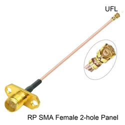 RP SMA Female 2-Hole Panel Inner Pin to U.FL RG178 Cable Jack Connectors Adapter for Wifi Router GPS AP NEW Wholesale