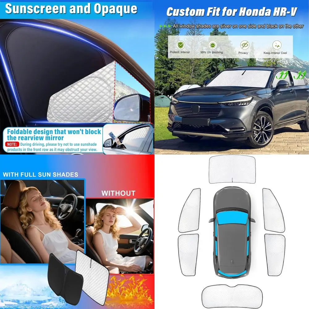 

Universal HR-V Sunshades 2016-2022 (LX, EX, EX-L, Sport, Touring) - Full Window Coverage, UV Protection, Ideal for Camping & Out