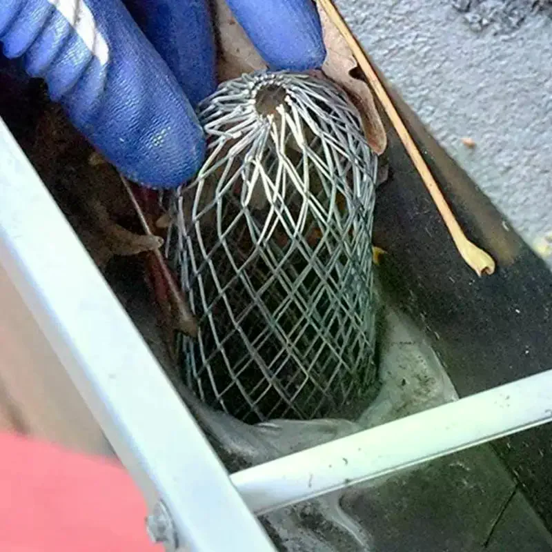 Roof Eaves Gutter Filter Leaf Blocking Strainer Anti-Blocking Drain Pipe Mesh Guard for Home Exterior Garden Use
