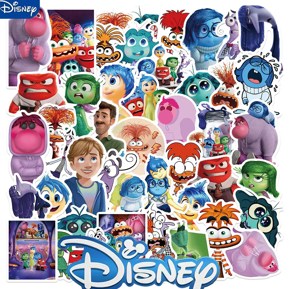 50pcs Disney Inside Out Anime Stickers Waterproof DIY Suitcase Luggage Car Funny Cartoon Waterproof Sticker Decals for Kid