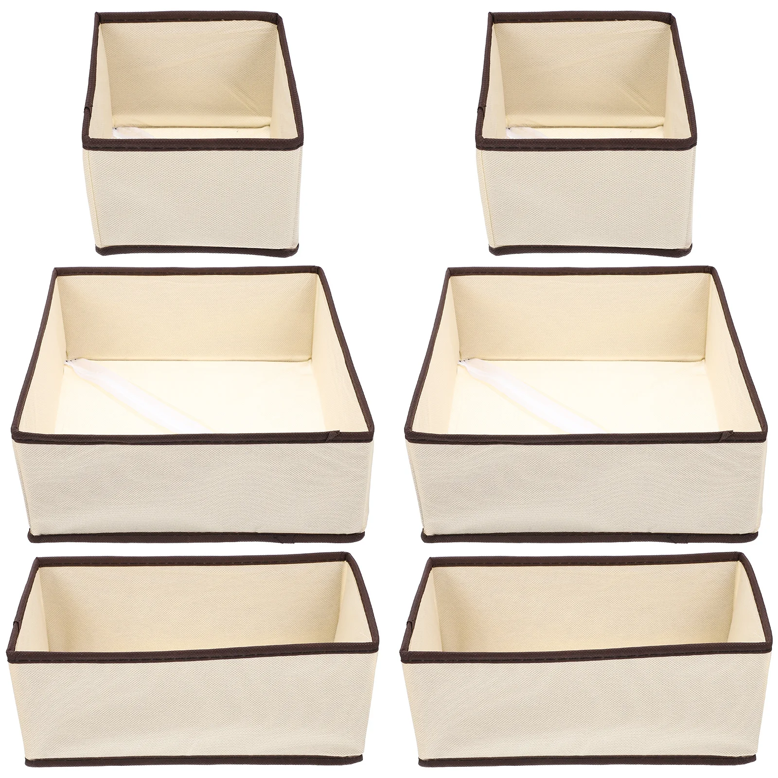 

6Pcs Non-Woven Folding Underwear Storage Boxes Organizer for Drawer Clothes Socks Bra Storage Containers Clothes Organizer