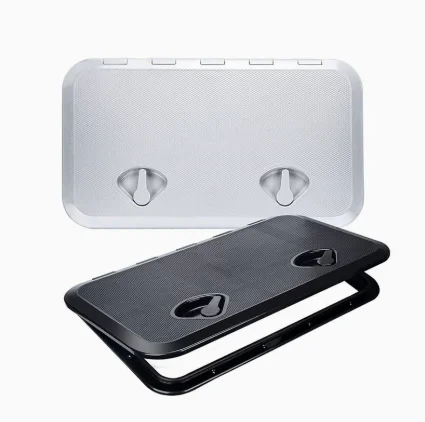 Marine Boat Deck Hatch 14x24 Inch Rectangular, UV Resistant ABS Waterproof Access Panel Storage Door for Yacht RV White