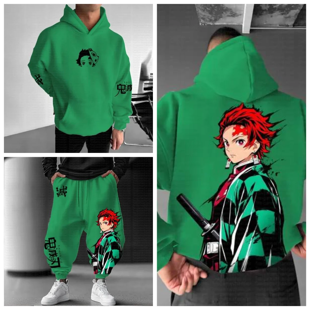 

Demon Slayer Characters Hooded Sweatshirt Bandai Pullover Hoodie Cotton Comfortable Hoodie Breathable Hoody for Fans