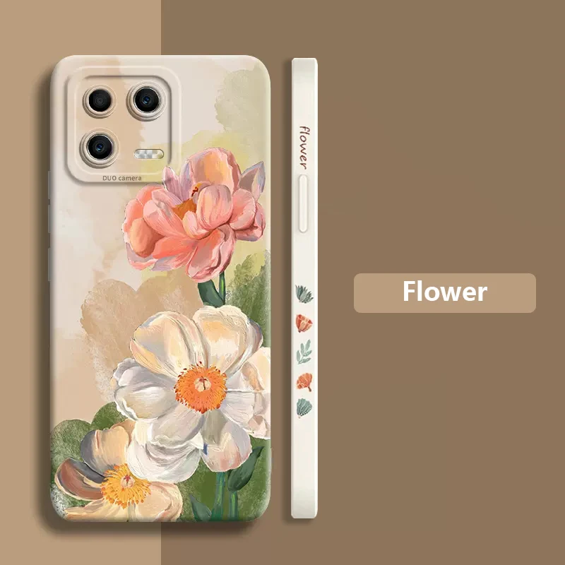 Watercolor Flower Plant Phone Case For Xiaomi Mi 13 12 11 Lite 5G 14 13T 12T Poco F5 X5 X3 Pro F3 Shockproof Soft Silicone Cover