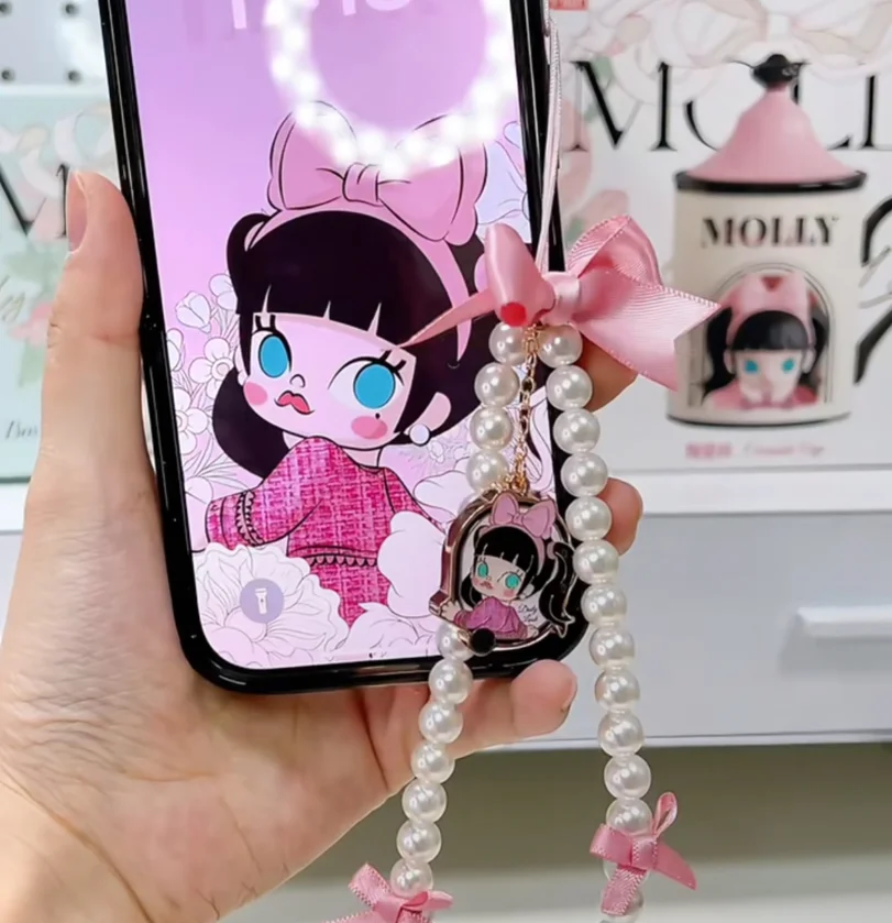 Molly Daily Look Series Mobile Phone Hanging Chain Blind Box Bow Bead String Phone Case Chain Trendy Peripheral Mystery Box Gift