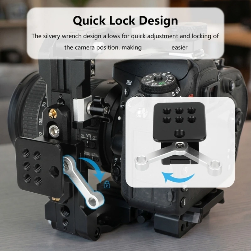 LX0B Camera Accessory Base for Mounting, Quick Release Plate with Metal Body, 1/4 and 3/8 Thread, Small Size for Camera Support
