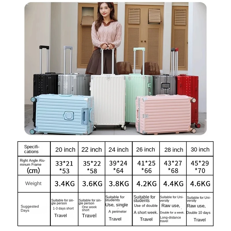 Multifunctional Luggage Aluminum Frame with USB Charging Port 30\