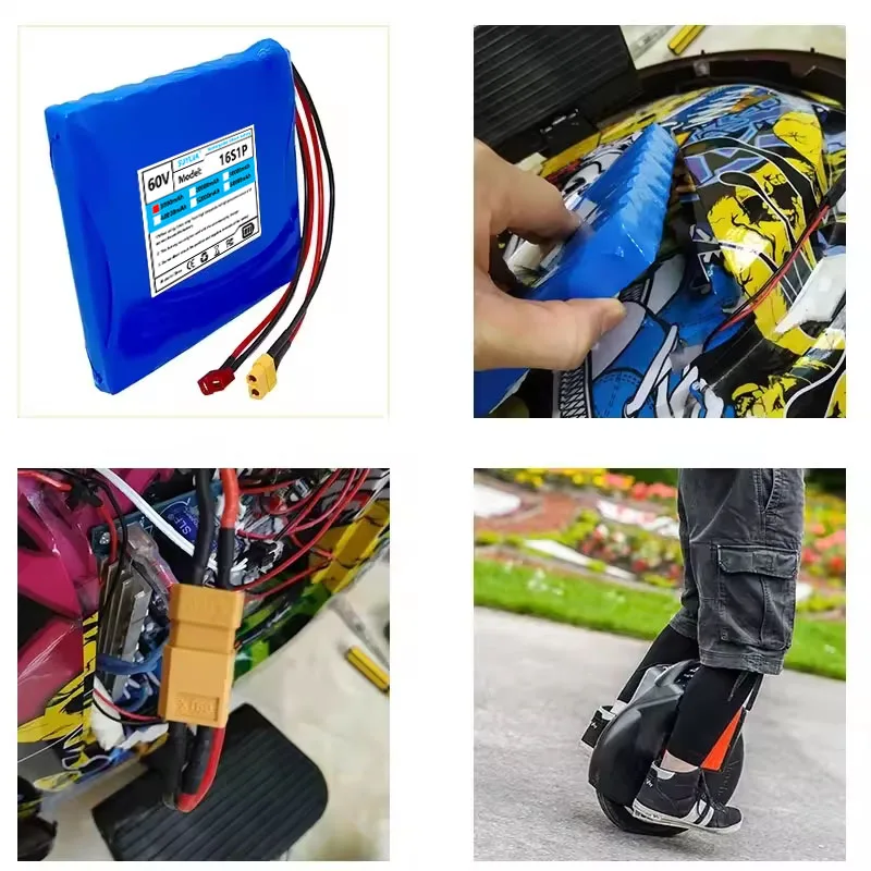 Batterie au lithium aste pour scams à fond automatique et monocycles électriques, 60V, 18650 Ah, 16S1P,3000mAh view 6